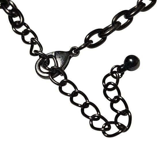 Heavy Metal Chain Bib Necklace Silver Tone Gothic Steam Punk Fashion Jewelry - Picture 3 of 5